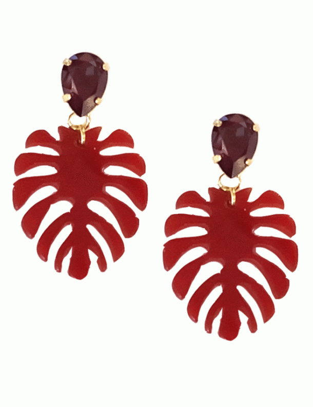 Marilyn's Spanish Palm Leaf Resin Earrings