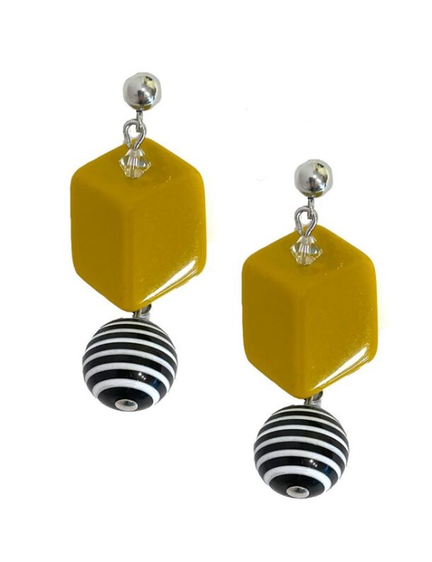 Marilyn's Italian Handmade Hexagon and Striped Earrings