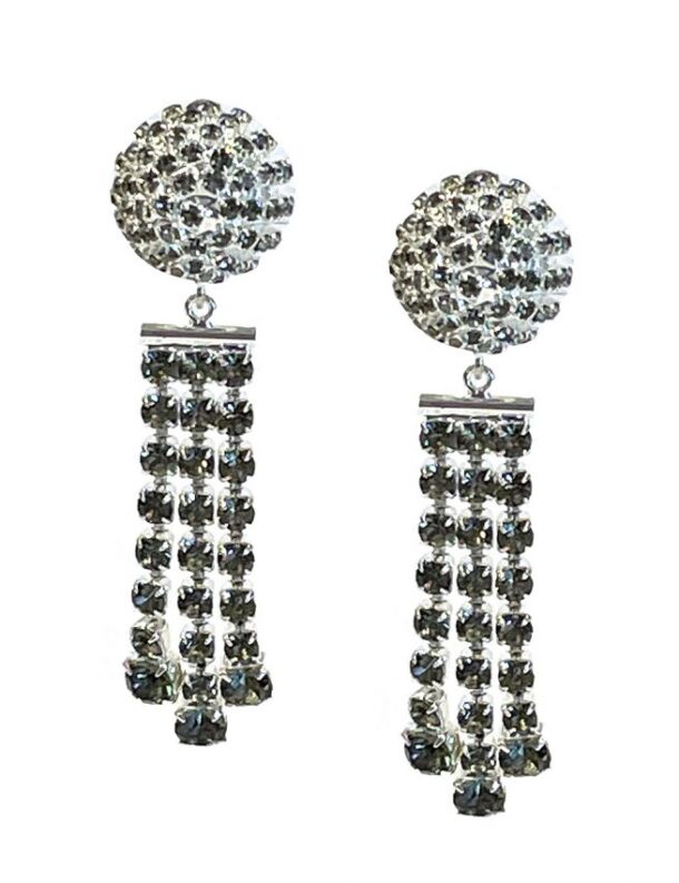 Marilyn's French Black Crystal Sphere Earrings