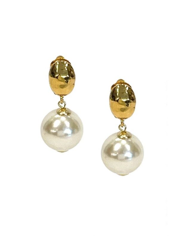 Marilyn's French Metal Resin Pearl Earrings