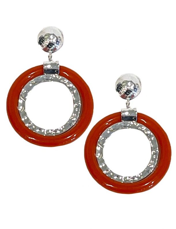 Marilyn's French Resin Silver Hoop Earrings