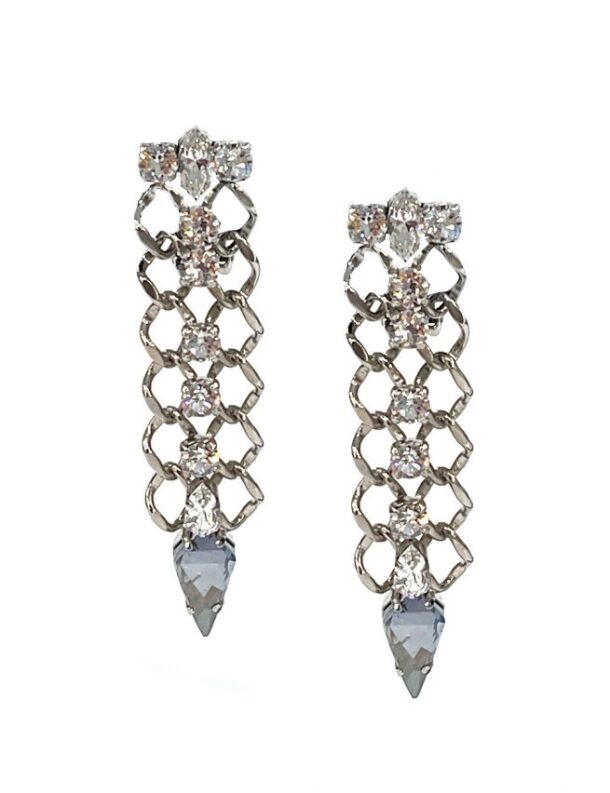 Marilyn's Crystal Clip Chain Design Earrings