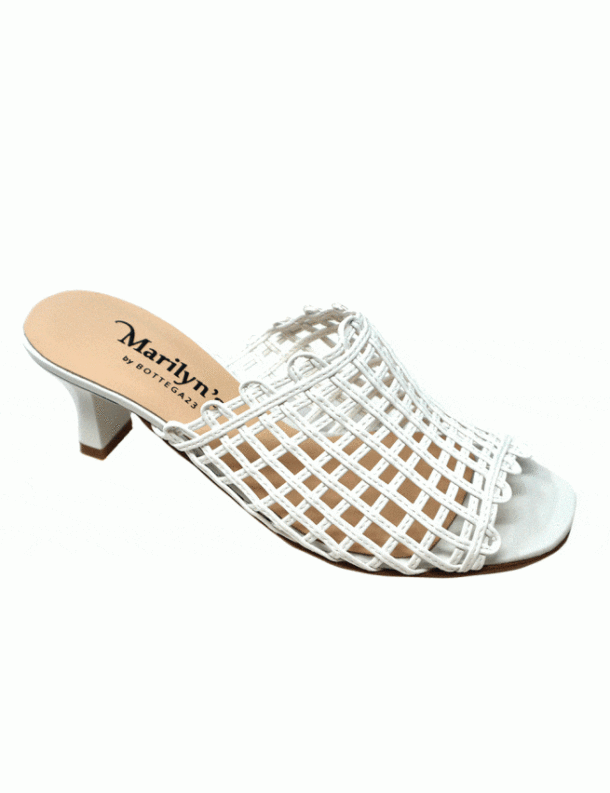 Marilyn's Italian White Woven Heel