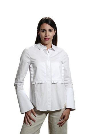 Marilyn's Marble Square Ruffle Blouse