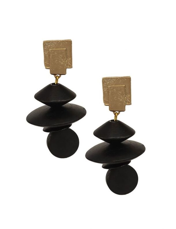 Marilyn's Spanish Wood and Stone Earrings ME6B