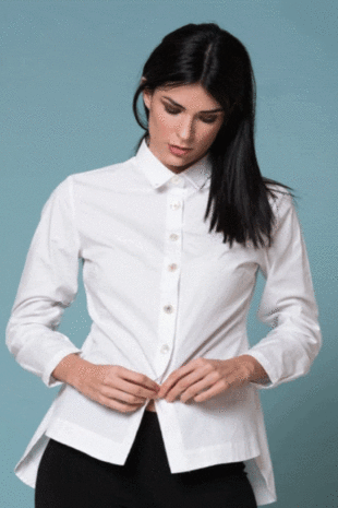 Marilyn’s Italian White Cotton Stretch Blouse