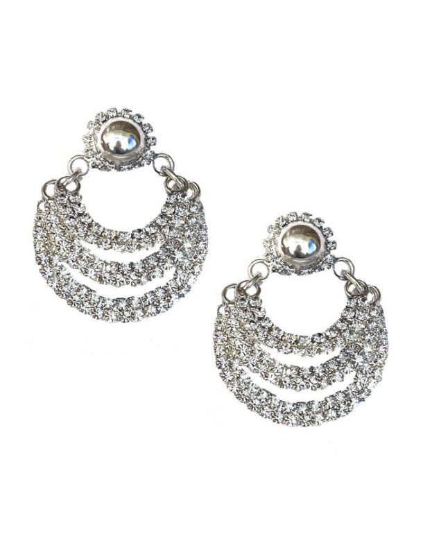 Marilyn's French Layered White Crystal Earrings