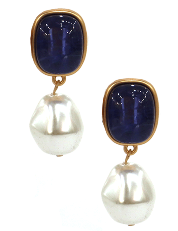 Marilyn's French Shiny Pearl Earrings