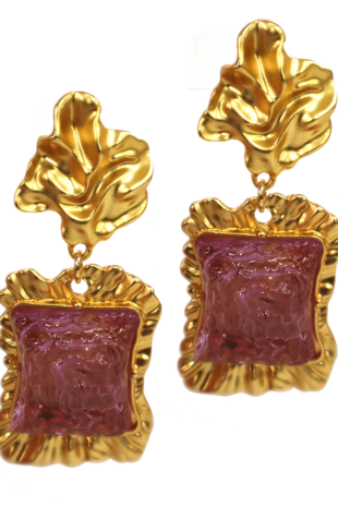 Marilyn's French Lavender Gold Earrings