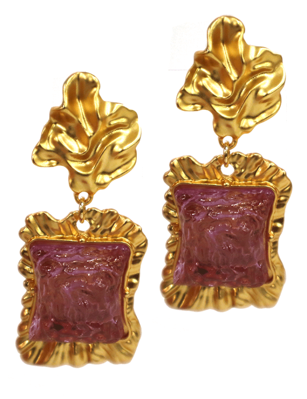 Marilyn's French Lavender Gold Earrings