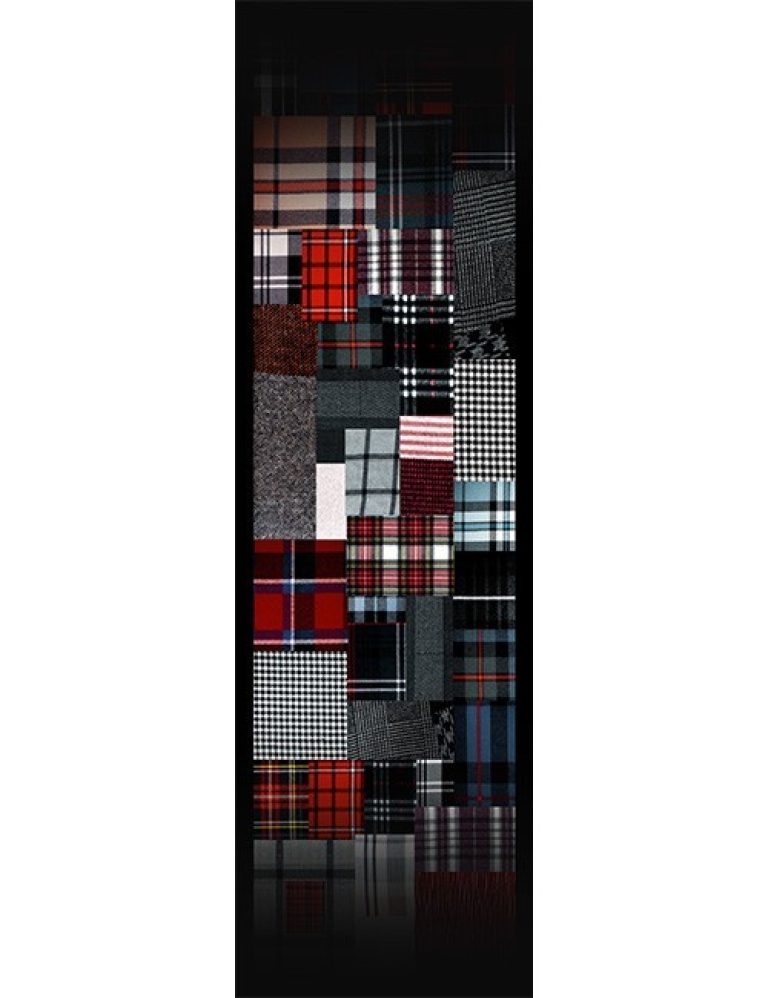 Marilyn's Stole - Plaid Quilt Design - Multi-color on Black