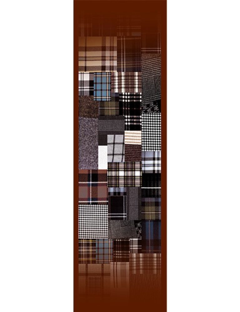 Marilyn's Stole- Plaid Quilt Design - Multi-color on Brown