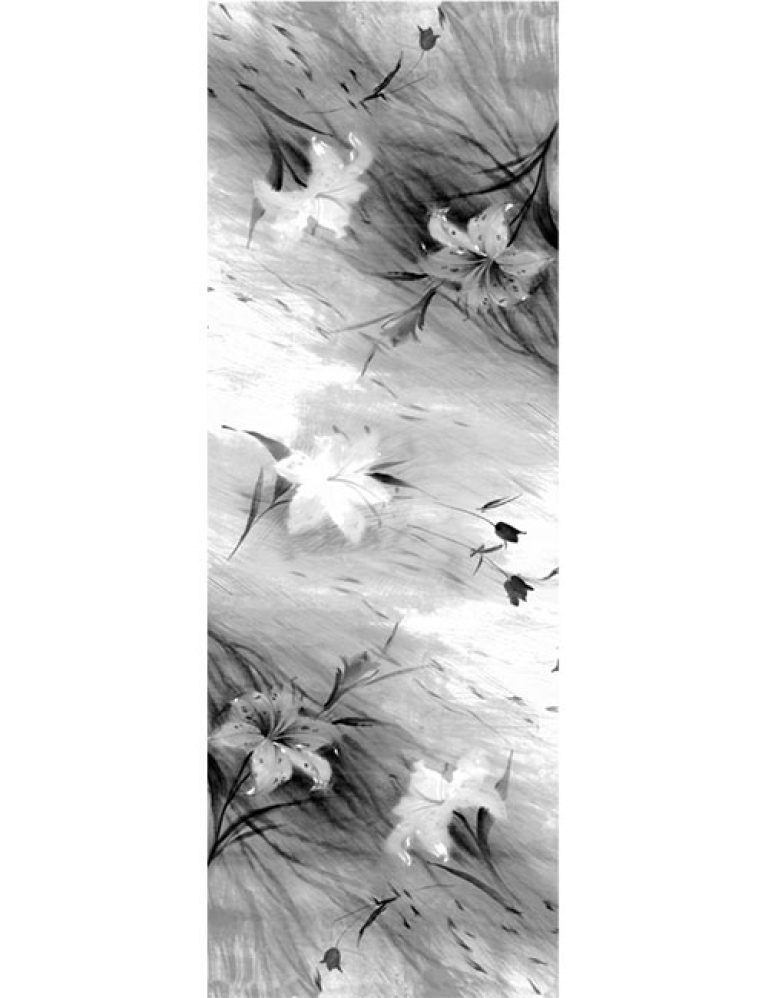 Shawl - Soft Flower Sketch - Black and White