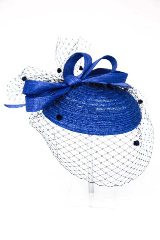 Marilyn's French Handmade Ribbon fascinator Hat with Veil