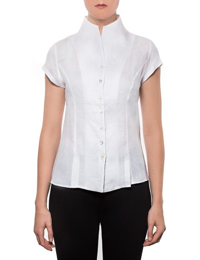 Marilyn's Italian White Cotton Cap Sleeve Blouse