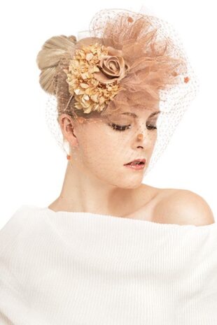 Sku-19544_Fascinator-Tulle-Flower-Cluster_with-Veil_peach-2