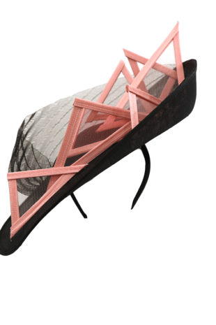 Marilyn's English Pink Geometric Fascinator