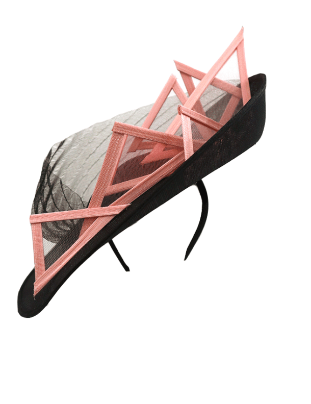 Marilyn's English Pink Geometric Fascinator