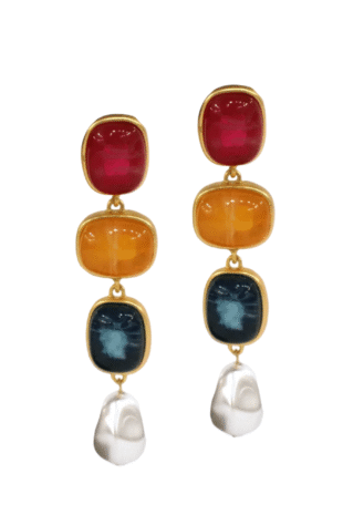 Marilyn's French Colorful Pearl Drop Earrings