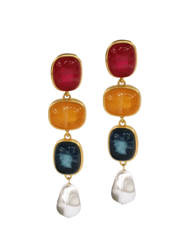 Marilyn's French Colorful Pearl Drop Earrings