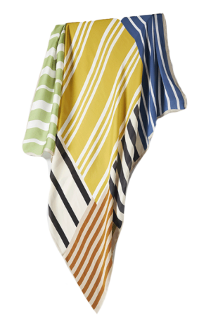 Marilyn's Italian Lime Striped Silk Shawl