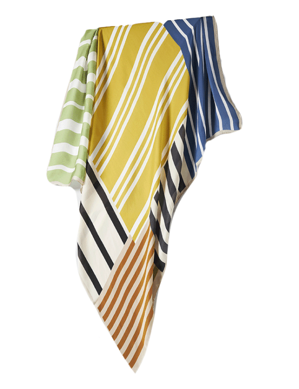 Marilyn's Italian Lime Striped Silk Shawl