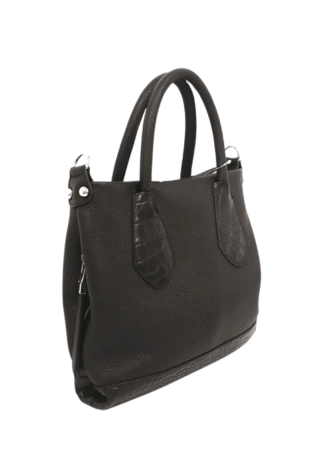 Marilyn's Italian Smooth Black Leather Handbag