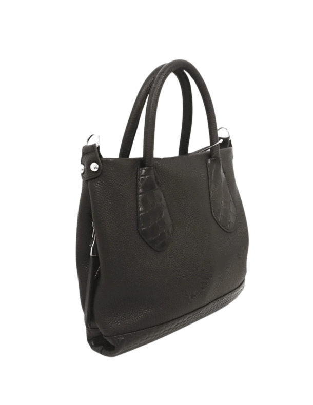 Marilyn's Italian Smooth Black Leather Handbag