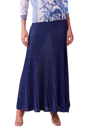 Marilyn's Italian Pleated Blue Knit Skirt