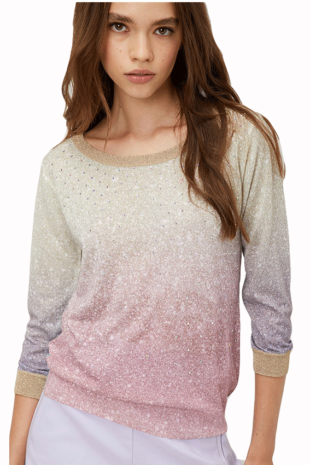 Marilyn's Italian Pastel Shimmer Knit Top