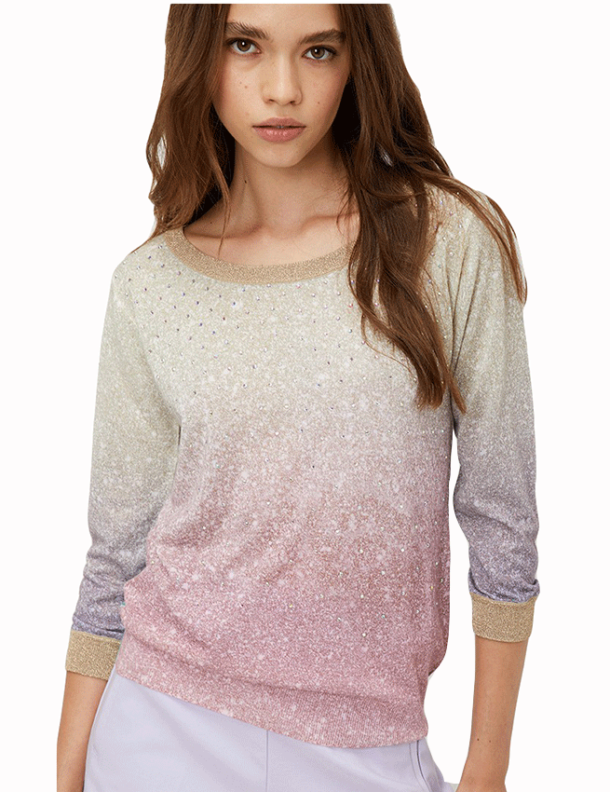 Marilyn's Italian Pastel Shimmer Knit Top