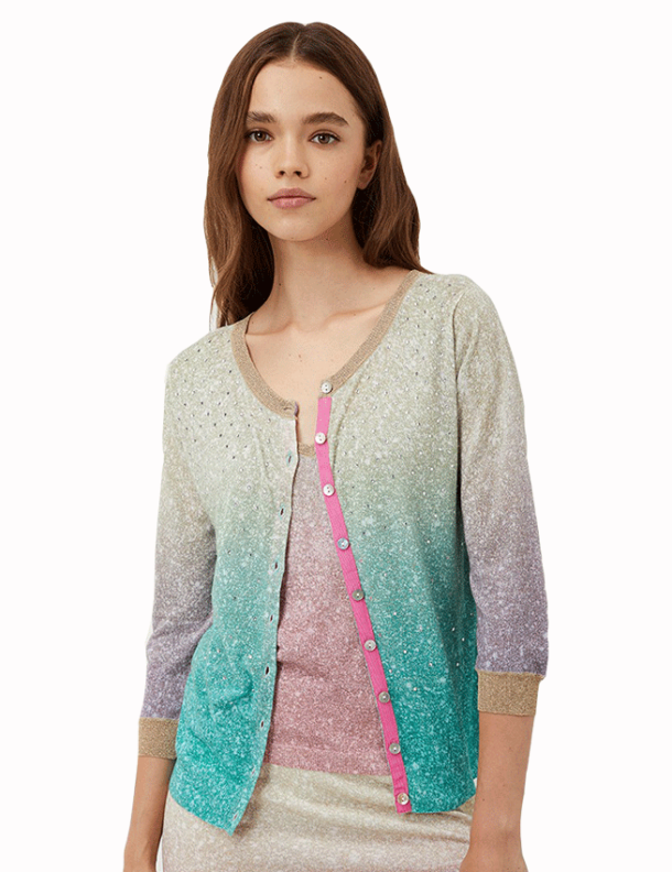 Marilyn's Italian Pastel Shimmer Knit Cardigan