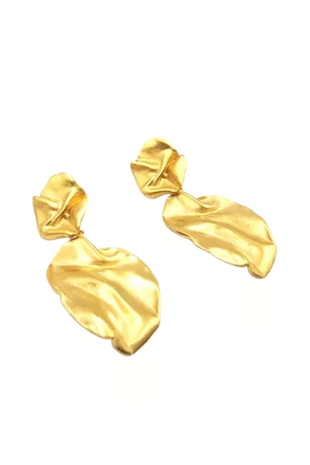 Divan Light Weight Unique Gold Loop Pierced Earrings