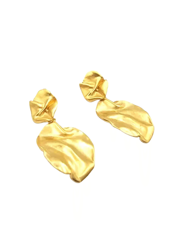 Divan Light Weight Unique Gold Loop Pierced Earrings