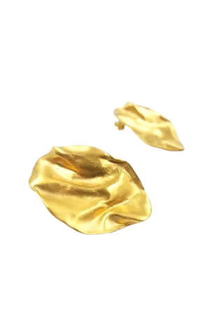 Divan Light Weight Unique Gold Loop Pierced Earrings
