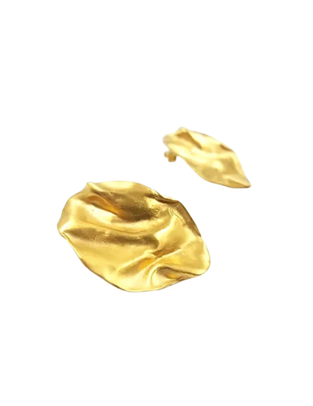 Divan Light Weight Unique Gold Loop Pierced Earrings
