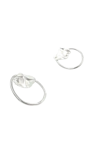Chadra Light Weight Silver Loop Pierced Earrings