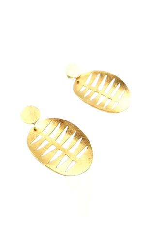 Manje Unique Light Weight Gold Pierced Earrings