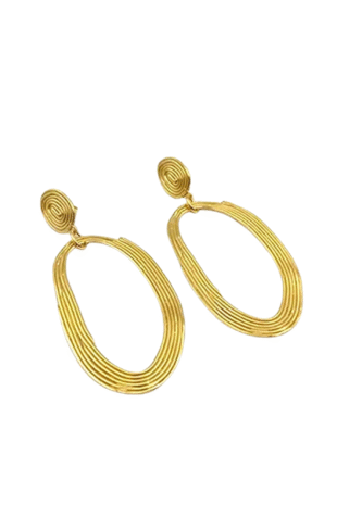 Ngaly Handmade Gold-Plated Pierced Ring Earrings