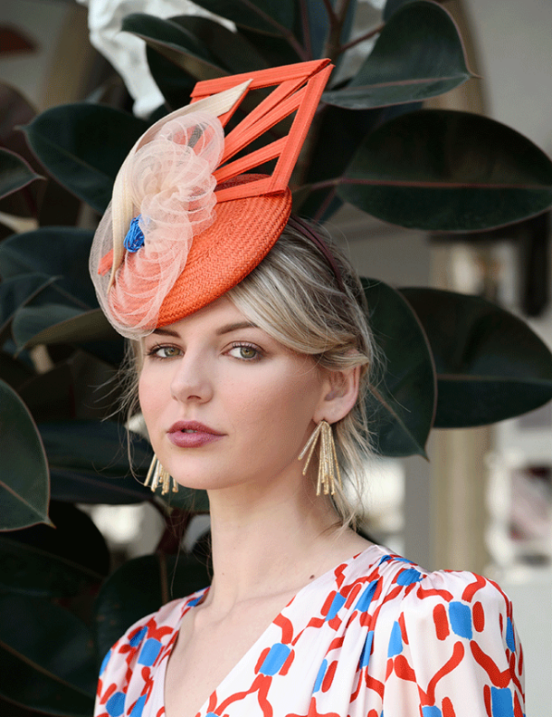 Orange Fascinator on Headband