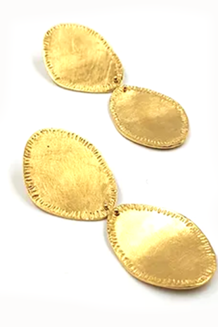 ARZANA LIGHT WEIGHT PIERCED MATTE GOLD EARRINGS