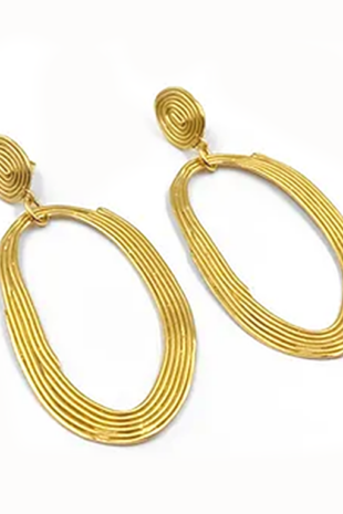 NGALYIPI HANDMADE GOLD-PLATED PIERCED RING EARRINGS