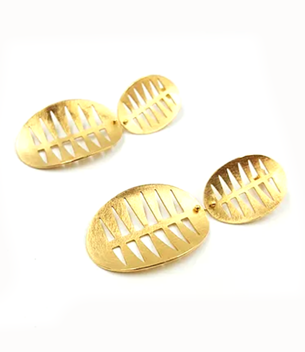 NJALO GREAT LIGHT WEIGHT GOLD PIERCED EARRINGS