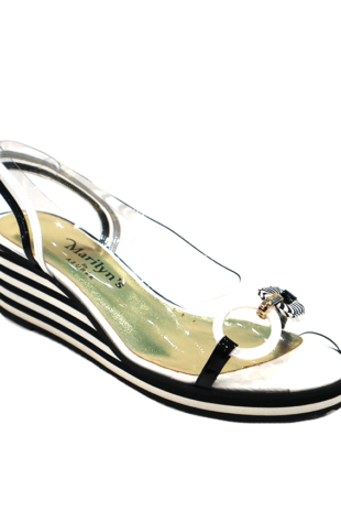 MOLIA WEDGE CLEAR BLACK WHITE CONFORTABLE SHOE