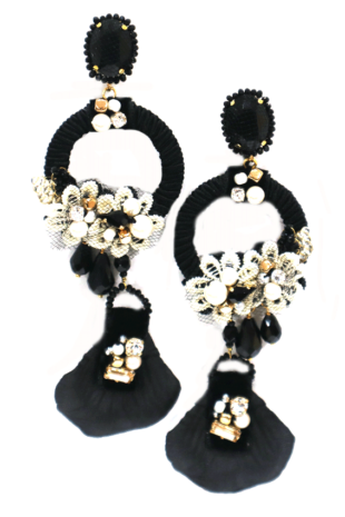 UNDER LIGHT CHANDELIER PIERCED CLIP EARRINGS