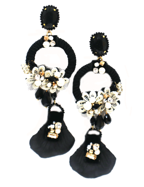 UNDER LIGHT CHANDELIER PIERCED CLIP EARRINGS