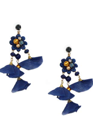 OPERA FABULOUS UNIQUE NAVY LIGHT PIERCED EARRINGS