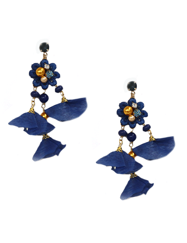 OPERA FABULOUS UNIQUE NAVY LIGHT PIERCED EARRINGS