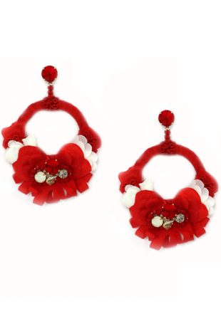 MOULI RED FABULOUS CHANDELER PIERCED EARRINGS