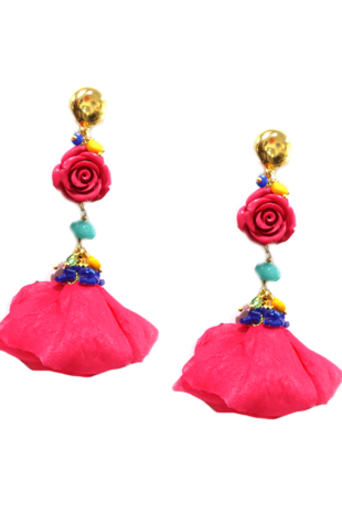 ROS3C FUSHSIA FUN CHANDLER PIERCED EARRING